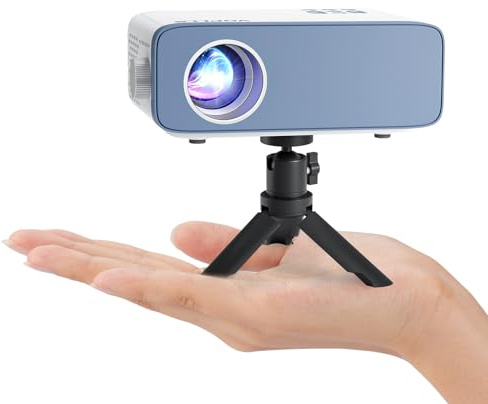 Mini Beamer, VOPLLS 20000L Full HD 1080P Unterstützt, Tragbar Video Projector mit 50% Zoom, Heimkino Beamer für Handy Phone, Tablet/Laptop/PC/TV-Box
