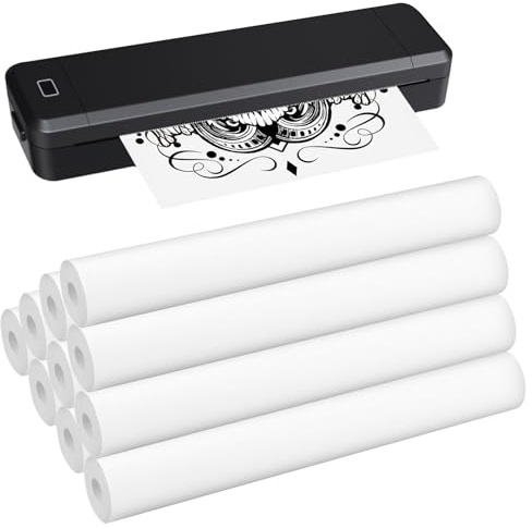 WeeGoo A4 Thermal Printer Paper Roll, 12 Rolls, White | High Definition Thermal Paper, Compatible with Portable Printer, for Travel Office Home