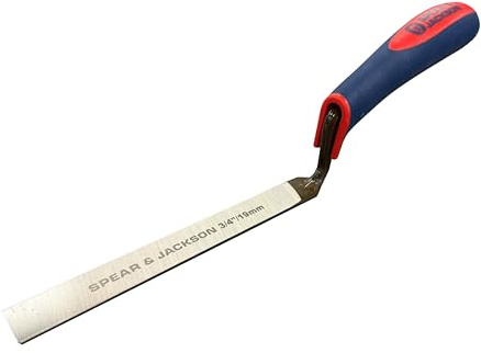 Spear & Jackson TUCK34SF Cazzuola per Fughe 3/4 (19 mm) - Lama in Acciaio al Carbonio con Manico Morbido per Giunti di Malta, Riparazione e Restauro