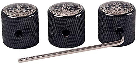 Almencla 3Pcs Gitarre Potiknopf Potiknöpfe Kontrolle Knopf Volumen Tone Knob mit Schlüssel für E-Gitarre Bass