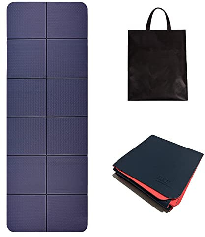 EKE faltbare Yogamatte Umweltfreundliche faltbare Reise-Fitness-Übungsmatte Beidseitig rutschfest für Yoga Pilates & Bodentraining mit Tragetasche TPE 183 * 61 * 0.55cm