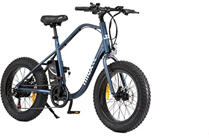 Nilox E-Bike J3, Bicicleta eléctrica con pedaleo asistido, 70 km de autonomía, hasta 25 km/h, batería de litio de 36 V 12,8 Ah, ruedas de 20, 7 velocidades, frenos de disco
