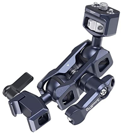 SMALLRIG Brazo Mágico de Rótula Doble con Tornillo de 1/4-20 y NATO Clamp, Carga Máxima de 6kg, Solo 91g, Fabricado en Aleación de Aluminio y Acero Inoxidable - 3875