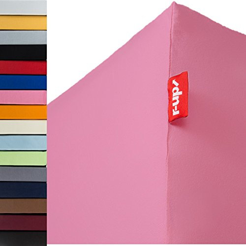 r-up Passt Spannbettlaken 120x200-130x200 bis 35cm Höhe viele Farben 100% Baumwolle 130g/m² Oeko-TEX stressfrei auch für hohe Matratzen (rosa)