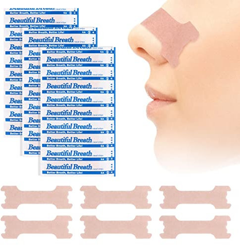 MXTIMWAN 120 Stück Nasenpflaster Schnarchen, Nasenpflaster Gegen Schnarchen, Nasenstrips für Sport, SchlafGegen, Besser Atmen Beim Schlafen (66 x 19 mm)