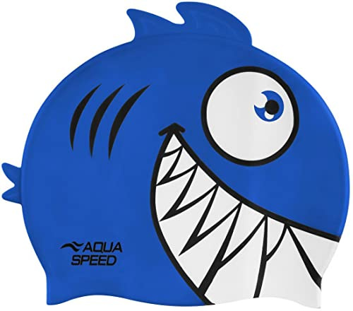 Aqua Speed Piranha - Cuffia da nuoto per bambini, in silicone, colore: Piranha-01