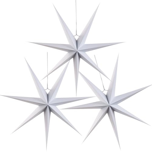 SUNBEAUTY 3 stelle di carta 45 cm, colore bianco