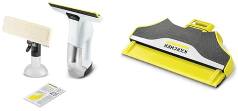Bundle of Kärcher Window Vac WV 6 Plus, Extra Long Battery Running Time of 100 min, LED Battery Indicator Display, Spray Bottle with Microfibre Cloth + Kärcher WV 6 Small Suction Nozzle (170mm)