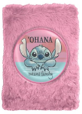 Kids Licensing - Libreta Peluche A5 con Rayas para Escribir - Cuaderno Infantil Suave de Stitch para Niñas y Niños, Ideal para Regalar