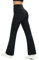 Glacspyg Yogahose Damen Flared Sporthose Hohe Taille Schlaghose mit Bauchkontrolle Trainings Fitness Jogginghose Schwarz 2XL