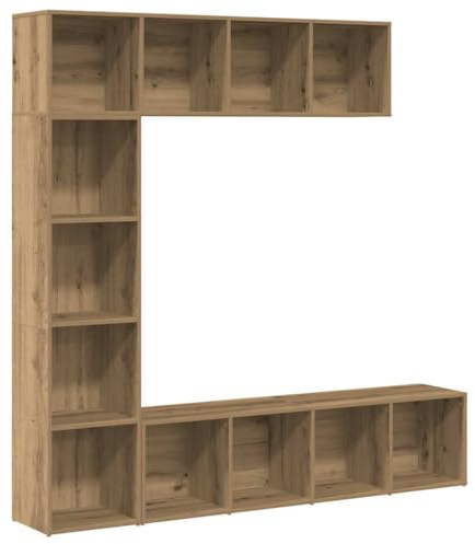 vidaXL Librerie 3 pz Rovere Artigianale in Legno Multistrato, Armadio per Libri, scaffale per Libri, Armadio di stoccaggio, armadi per Libri