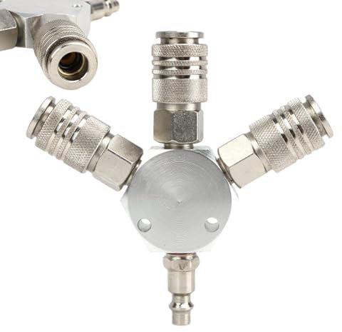 Luftkompressorverteiler Splitter, 3 -Wege -Luftschlauchanschläge | 3 -Wege Quick Connect Schlauchsplitter,Industriemeuchtere Klimaanlagen, robustes Kompressorzubehör für Wasserleitungen