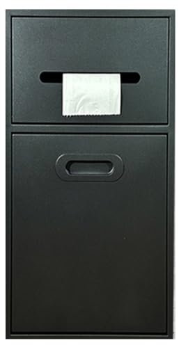 Stainless Steel Shower Niche, Recessed Concealed Shower Panels, Bathroom Fixtures NO Tile Needed, Toilet Paper Holders with Door for Kitchen Bath Fixtures(Black,20X50X14cm)