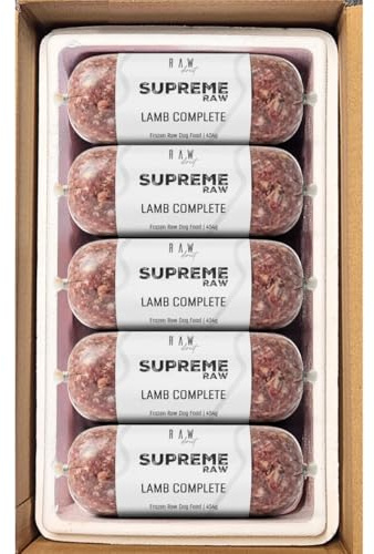 RAW DIRECT Supreme Raw Frozen BARF Dog Food - 454g Rolls - Variety Flavours – Box of 10, 20, 30 Rolls - Premium Natural Barf Diet - High-Protein, Grain-Free & Nutrient-Rich (10, LAMB COMPLETE)