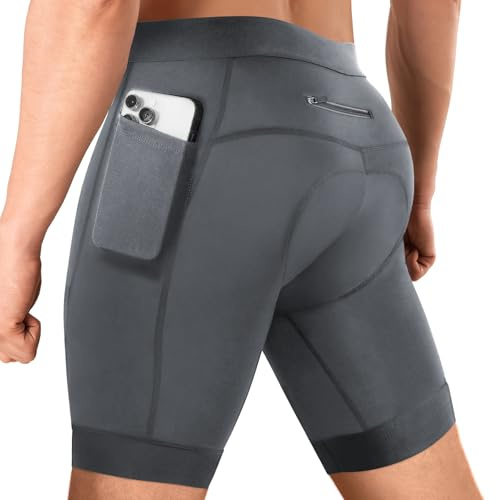 Niksa Pantalones de ciclismo para hombre con acolchado de gel 5D – Pantalones de ciclismo transpirables y de secado rápido para hombre con 3 bolsillos | Calzoncillos de ciclismo para bicicleta de