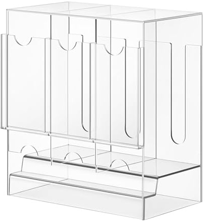 Générique Porte-cartes de visite – Organisateur en acrylique 22,2 x 12,7 x 24 cm, boîte d'affichage transparente, multi-fentes, de rangement de comptoir | de stockage de cartes de visite