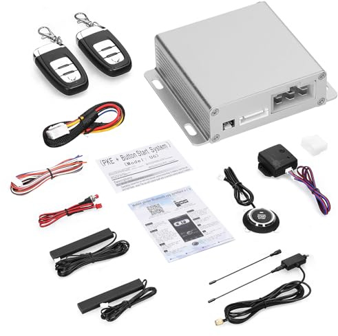ERYUE Car Anti-Theft Alarm Remote Starter System PKE Keyless Entry Central Lock Kit with Smart Safety Features for Easy Remote Control and Enhanced Protection for All Vehicles (Silver)