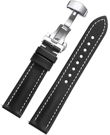YGUK0J Bracelet de montre en toile à voile imperméable avec boucle papillon