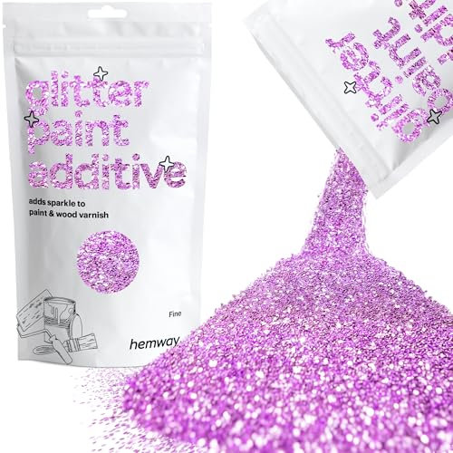 Lavender Purple Glitter Paint Additive Fine 100g for Adding Sparkle to Paints & Varnish | Paint Walls Sparkly Add to Emulsion, Acrylic or Lacquer Indoor | Hemway