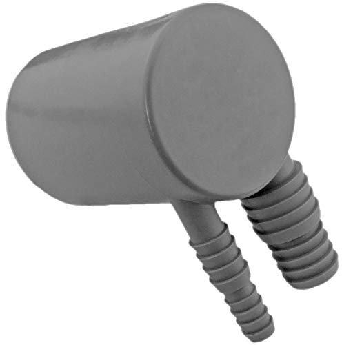 HT Doppel Anschluss Schlauch Winkel mit Rohr Außendurchmesser 40mm 4cm DN40 für HT-Rohr Muffe mit Übergang auf Schlauchtüllen Außendurchmesser 10 12 17 20 mm für 3/8 bis 3/4 Wasserschlauch