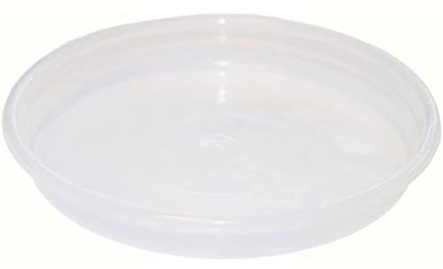 Acan Tradineur - Plato Transparente para Maceta, plástico, Bandeja, platillo Redondo para Tiesto de Interior, Exterior, jardín, terraza o balcón, Ø 16 cm