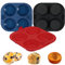 Webake Silicone Muffin Moulds for Air Fryer Muffin Cases 3 Pcs 4-Cup 7 cm Muffin Cupcake Baking Mould for Yorkshire Pudding Pies, Cupcakes, Muffins