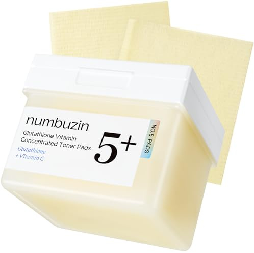 numbuzin Nr.5 Toner Pad | Vitamin-Niacinamid Konzentrierte Toner Pads | sanftes Peeling, gegen Hyperpigmentierung, Pigmentflecken | doppelseitig, Glutathion, Niacinamid, PHA & LHA | 70 Stück, 180 ml