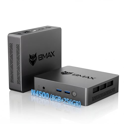 BMAX B3 Mini PC, Dual HDMI 4K, Intel N5095 (bis zu 2.9GHz), 8GB RAM + 256GB SSD, Smart Fan, Win 11 Pro, Kompakter Desktop Computer für Büro, Home Office & Business