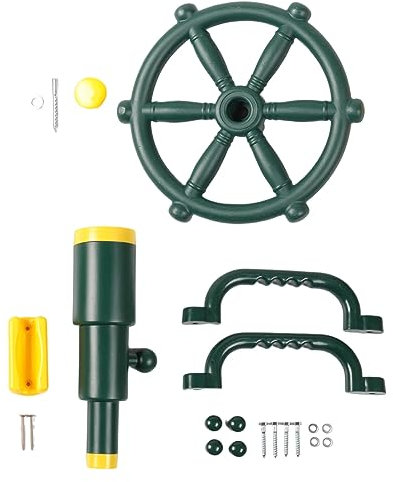 Jaopary Playground Parts Kit for Kids Outdoor Playset Kids Pirate Telescope, Steering Wheel, Playground Equipment- Backyard