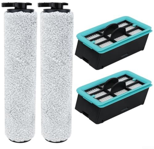 HpLive Ersatzfilter und Bürstenrolle für Bissell für CrossWave HF2/3845N/3831 Bodenwischer, 4-teiliges Set mit 2 Rollenbürste，2 Filter
