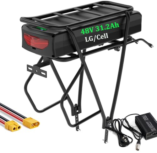 48V 30batteria per bici elettrica con portapacchi per kit ruote di conversione Ebike - batteria al litio (48V 30h 0-1800W)