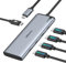 Hub USB C multipuerto, adaptador tipo C 5 en 1 MOKiN con doble salida de vídeo 4K@60Hz, carga rápida PD 100W, USB-C 3.1 10Gbps, distribuidor USB C para MacBook Pro, Dell, HP, iPad Pro