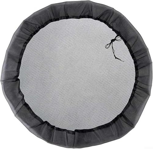 Red de barril de lluvia ajustable, cubierta de malla negra, barriles de lluvia, red de agua, cubierta de barril de agua para cubos al aire libre, jardín, patio (120 cm)