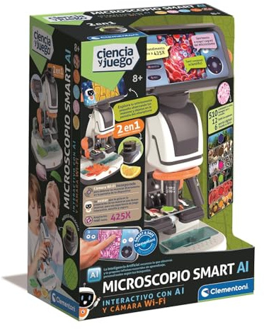Clementoni - Microscopio Digital 2 en 1 con WI-FI - Descubre los Secretos del microcosmos - 12 Temas para Explorar - cámara WiFi con Acceso Desde App - 55623