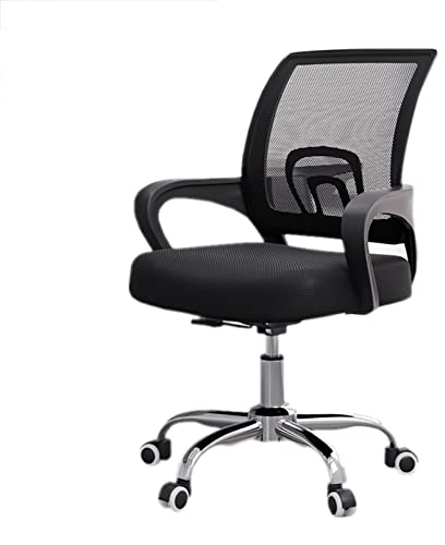 LIUJHGH Ergonomischer Bürostuhl mit Lendenstütze, Drehstuhl mit Netzrücken, Naturlatex-Sitzkissen und leisen PU-Rollen für Zuhause oder Büro(A)