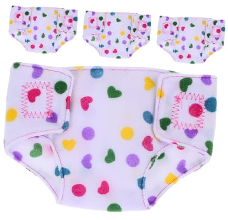 OFFSCH 4 Piezas Pañales para Muñecas Reutilizable Accesorios para Niñas Cambiar Pañales Juguete Muñeca