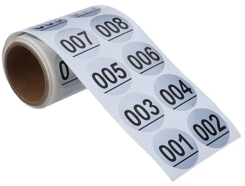 SHINEOFI Etichette Adesive Numero Consecutivo Impermeabili Adesivi Numerici per Inventario da 001 a 200 Rotolo di Etichette Organizzative per Bottiglie Scatole e Ufficio Facile da