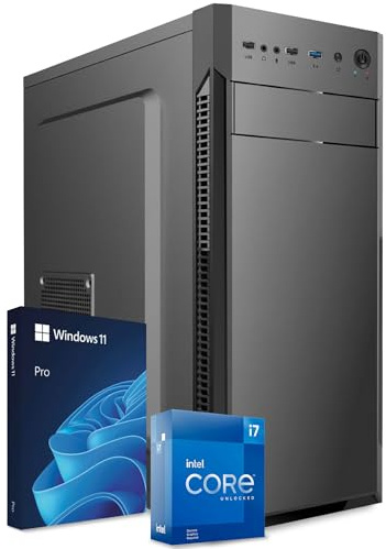 PC Fisso Completo - Computer Desktop Intel Core i7-8700 • RAM 16GB DDR4 • SSD 500GB • Grafica Integrata Intel UHD 630 • Wi-Fi AC e Bluetooth • HDMI • USB 3.2 • Windows 11 Pro • Pronto all'Uso