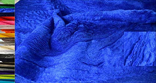 StoffBook BÄRCHENFELL TEDDYFELL FELL STOFF FELLIMITAT STOFFE METERWARE, D144 (Royalblau)