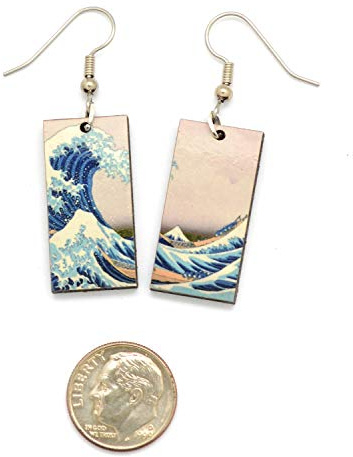 Blue Wave Earrings - Japanese Fine Art Hokusai Earrings