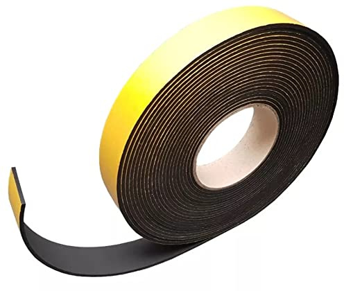 4mm Thickness x 20mm Width x 10m Length Neoprene Self Adhesive Backed Foam Sponge Strip Roll Sheet Tape Sticky Seal EPDM