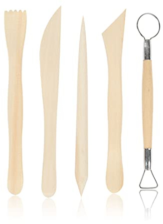 5 Pezzi Ceramiche di Attrezzi Sculpting Tool per Modellare e Intagliare Strumento per Modellare l’Argilla Strumento per Modellare l’Argilla Legno Ceramica Sculpting Tools Set