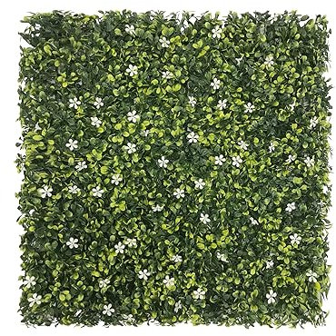 COARBOR Recinzione artificiale in legno di bosso al gelsomino, recinzione in edera sintetica, per la privacy, per la privacy, per balcone, patio, lato esterno/interno, 50,8 x 50,8 cm, 6 confezioni