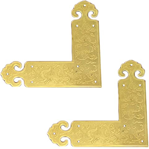 2 PCS Antique Brass Box Corner Protector Furniture Bumper for Fireplace Table Stair Cabinet Edge Safety Guard Decortation,2.5cmbc (1.9cmcl)