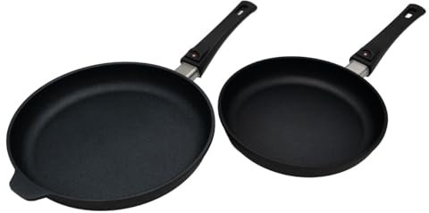 Swiss Diamond XD602ID Set mit 2 Pfannen 24 cm und 28 cm für Induktion mit Antihaftbeschichtung, Diamantbeschichtung, mit abnehmbarem Griff