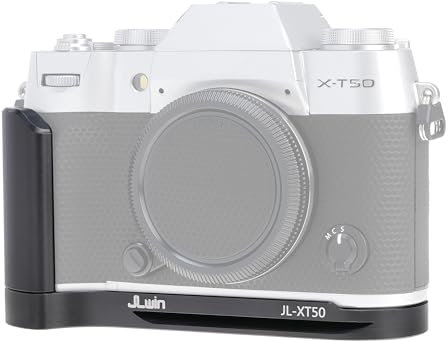 FOTGA Manico in metallo, manico a forma di L con piastra a sgancio rapido per fotocamera FUJIFILM X-T50, piastra a sgancio rapido integrata, compatibile con treppiede Arca Swiss