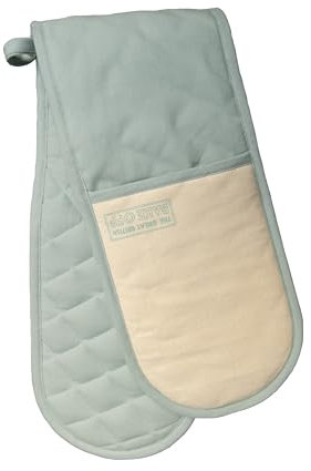 The Great British Bake Off Doppelte Ofenhandschuhe, hitzebeständige Kochherdhandschuhe für Küche, offizielles GBBO-Logo, Enteneiblau, Einheitsgröße