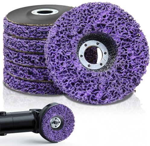 Kizaten 6 Piezas Discos de Limpieza Gruesos,125 mm Discos de Limpieza para Amoladora Angular,Posibilidad de Tratamientos de Eliminación de Pintura,Óxido,Soldadura y Oxidación