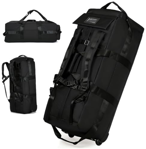 3 in 1 Borsa da Viaggio con Ruote 75L, 80x30x33cm Zaino da Viaggio con Organizzatore da Viaggio Impermeabile, Scomparto Scarpe, Oxford Robusto resistente all'usura e impermeabile