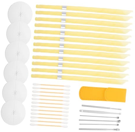 HOODANCOS 2sets Candele per Rimozione del Cerume di Candele per Orecchie Kit per Pulizia del Cerume con Piastra Protettiva Strumento delle Orecchie per Adulti